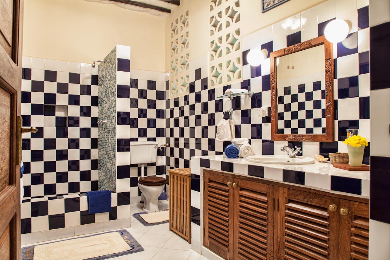 Villa Madagaskar · mosaic-tiled bathroom