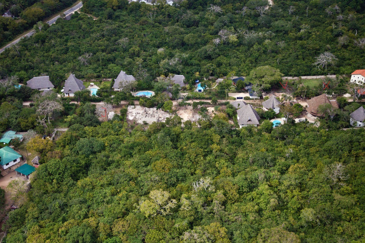 Msitu Kwetu · estate from above with surrounding indigenous trees
